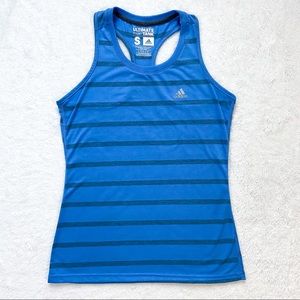 Adidas ultimate tank top blue and grey striped S